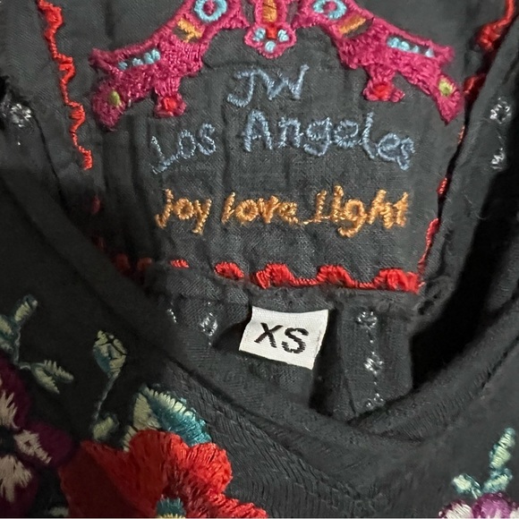 Johnny Was JW LA Gray Floral Embroidered Boho Peasant Dress - Picture 8 of 11